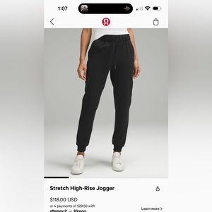 Lulu lemon stretch high rise jogger